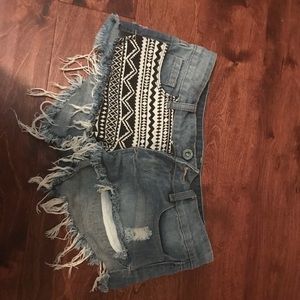 Black and white tribal shorts